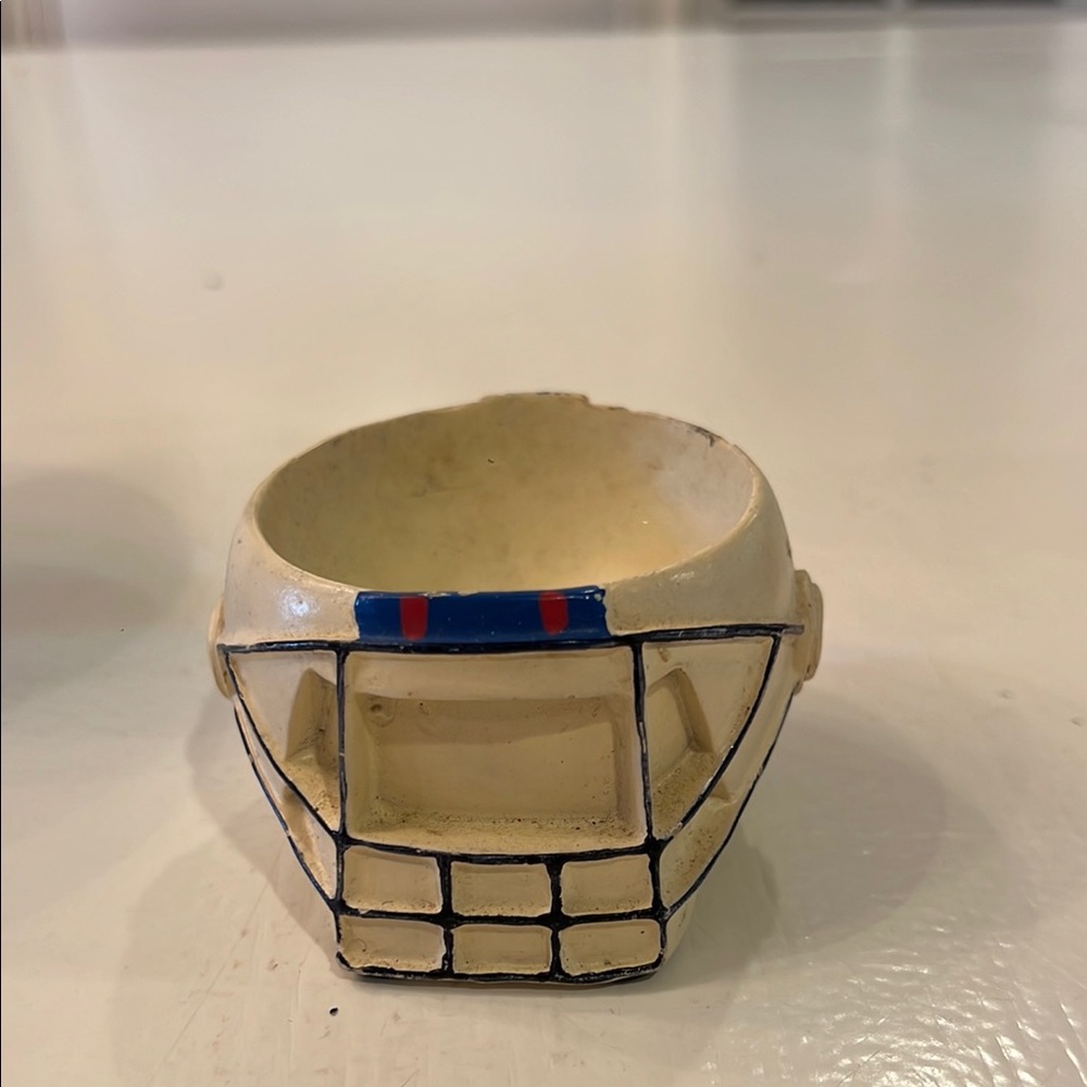 Trinket Decorative Cream and Blue Ceramic Bowl